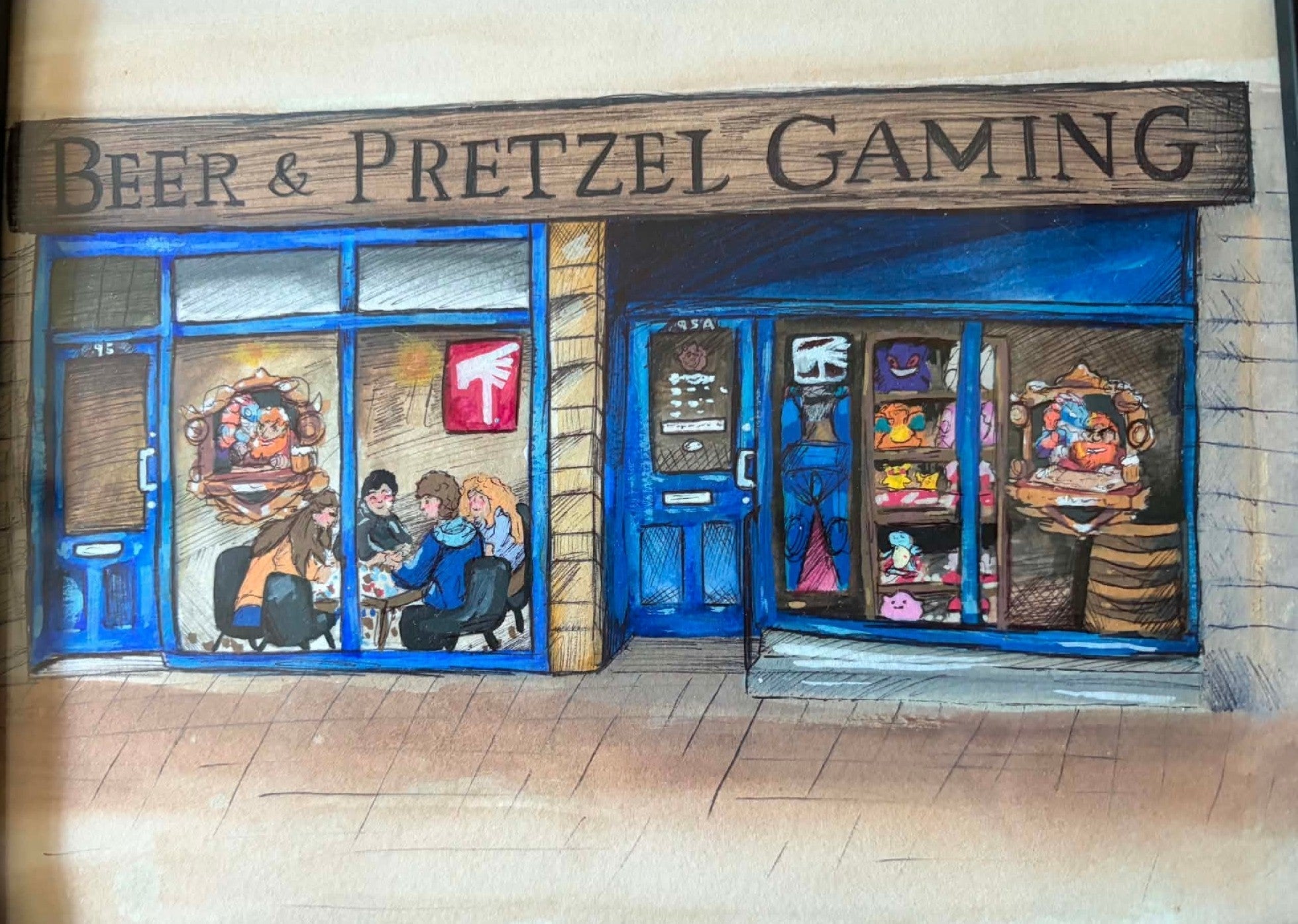 Painting of the stores front: Art by Keavy