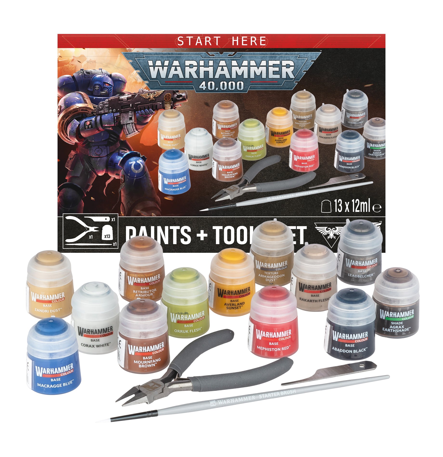 Warhammer 40000: Paints + Tools set